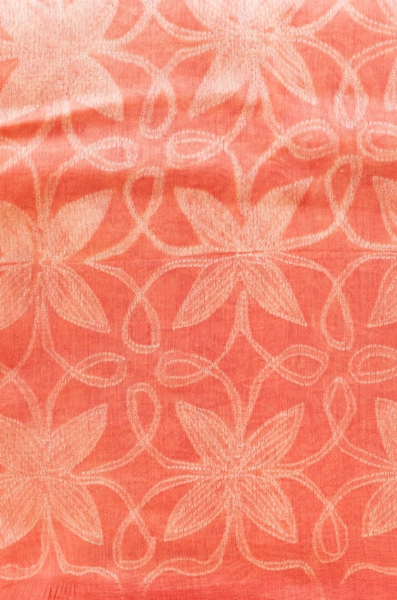 Flamingo Pink Handblock Tie and Dye Shibori Printed Chanderi Silk Unstitched Suit Set (200DB2CHCH)